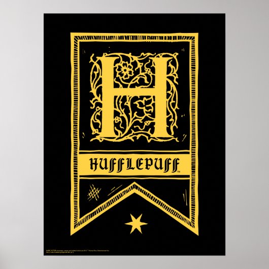 Harry Potter | Hufflepuff Monogram Banner Poster (Vorne)