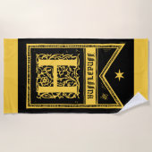 Harry Potter | Hufflepuff Monogram Banner Strandtuch (Vorderseite)