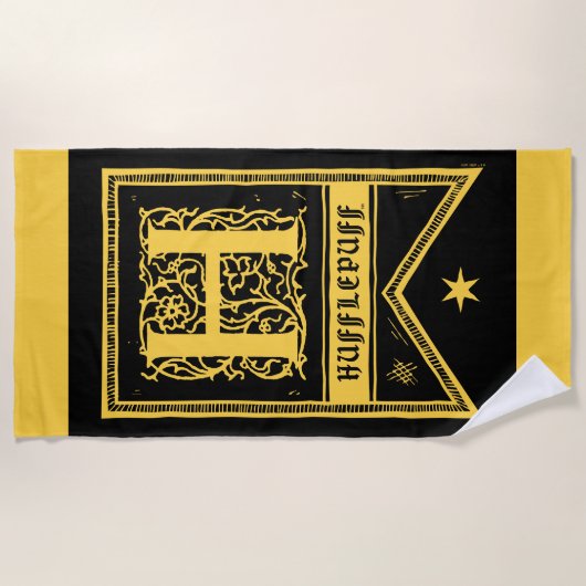 Harry Potter | Hufflepuff Monogram Banner Strandtuch (Vorderseite)