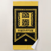 Harry Potter | Hufflepuff Monogram Banner Strandtuch (Vorderseite)