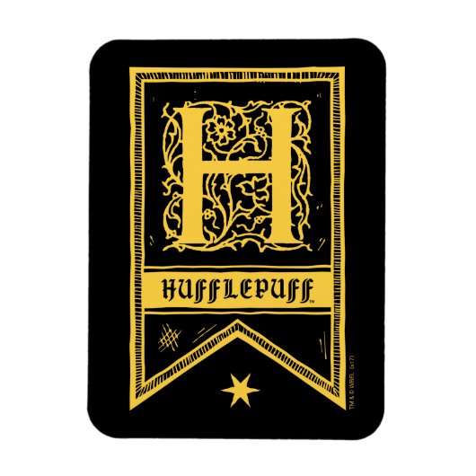 Harry Potter | Hufflepuff‑Monogramm‑Banner Magnet (Vertikal)