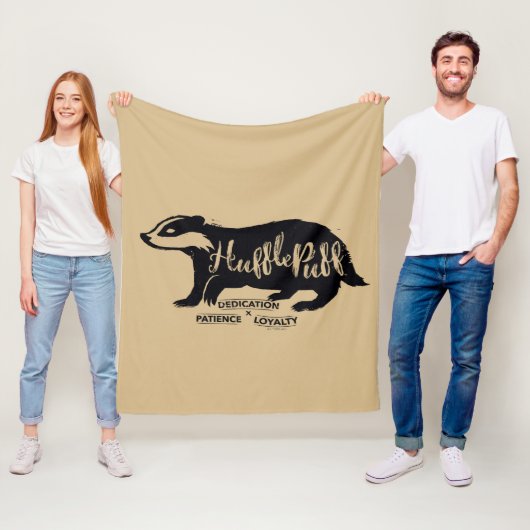 Harry Potter | HUFFLEPUFF™ Silhouette Typografie Fleecedecke (Beispiel)