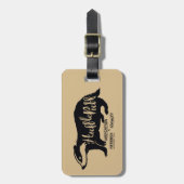 Harry Potter | HUFFLEPUFF™ Silhouette Typografie Gepäckanhänger (Vorderseite vertikal)