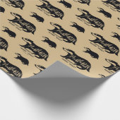 Harry Potter | HUFFLEPUFF™ Silhouette Typografie Geschenkpapier (Ecke)