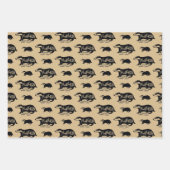 Harry Potter | HUFFLEPUFF™ Silhouette Typografie Geschenkpapier Set (Vorderseite 2)