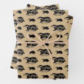 Harry Potter | HUFFLEPUFF™ Silhouette Typografie Geschenkpapier Set (Beispiel)