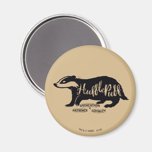 Harry Potter | HUFFLEPUFF™ Silhouette Typografie Magnet (Vorderseite/Rückseite)
