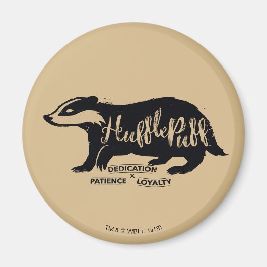 Harry Potter | HUFFLEPUFF™ Silhouette Typografie Magnet (Vorne)