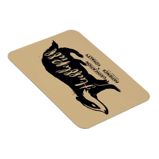 Harry Potter | HUFFLEPUFF™ Silhouette Typografie Magnet (Rechte Seite)
