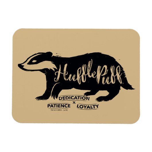 Harry Potter | HUFFLEPUFF™ Silhouette Typografie Magnet (Horizontal)
