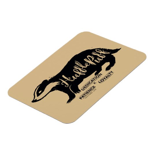 Harry Potter | HUFFLEPUFF™ Silhouette Typografie Magnet (Linke Seite)