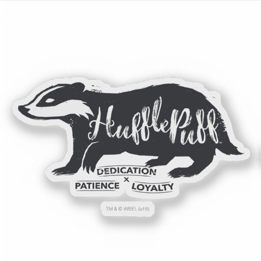 Harry Potter | HUFFLEPUFF™ Silhouette Typography Aufkleber (Vorderseite)