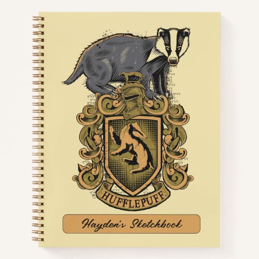Harry Potter | Hufflepuff Wappen Badger Zeichnend Notizblock (Vorderseite)