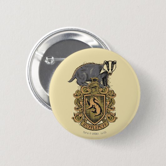 Harry Potter | Hufflepuff-Wappen mit Badger Button (Vorne & Hinten)