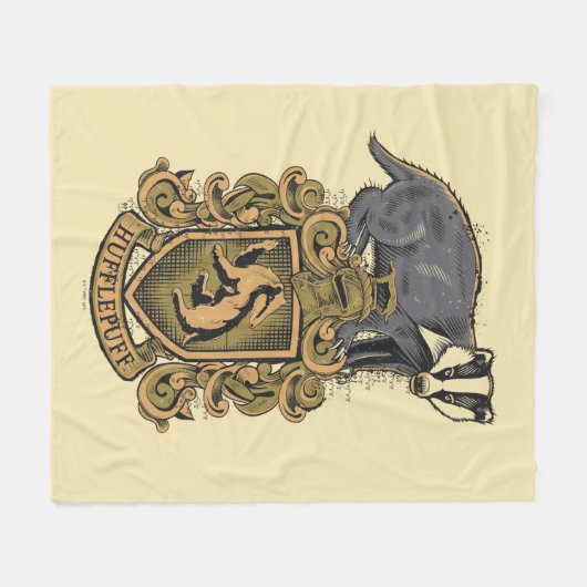 Harry Potter | Hufflepuff-Wappen mit Badger Fleecedecke (Vorderseite (Horizontal))