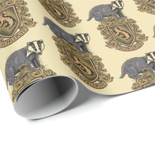Harry Potter | Hufflepuff-Wappen mit Badger Geschenkpapier (Rolleneckpunkt)