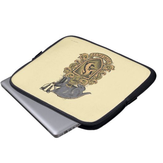 Harry Potter | Hufflepuff-Wappen mit Badger Laptopschutzhülle (Vorne Knopf)