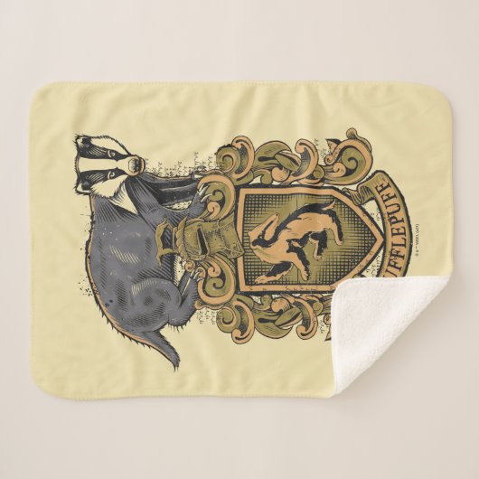Harry Potter | Hufflepuff-Wappen mit Badger Sherpadecke (Vorderseite (Horizontal))