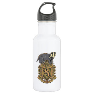 Harry Potter Hufflepuff‑Wappen mit Dachs Edelstahlflasche