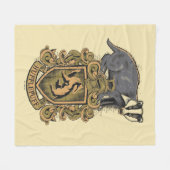 Harry Potter | Hufflepuff-Wappen mit Dachs Fleecedecke (Vorderseite (Horizontal))