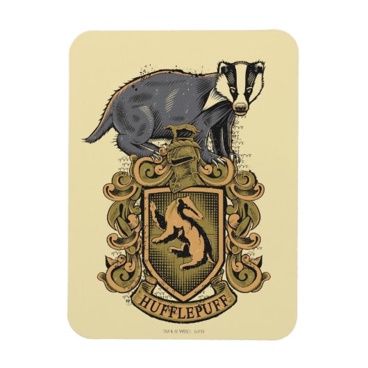 Harry Potter | Hufflepuff-Wappen mit Dachs Magnet (Vertikal)