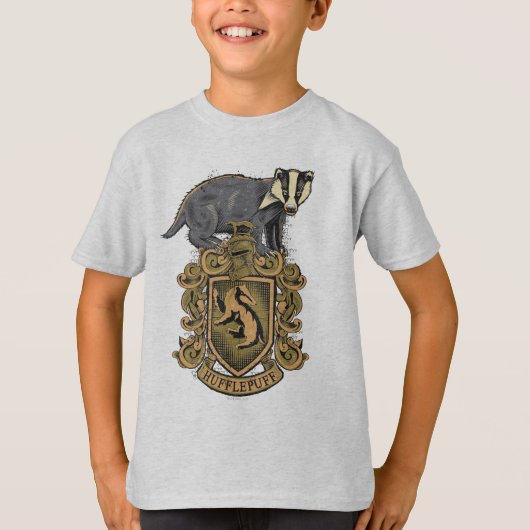 Harry Potter | Hufflepuff-Wappen mit Dachs T-Shirt (Vorderseite)