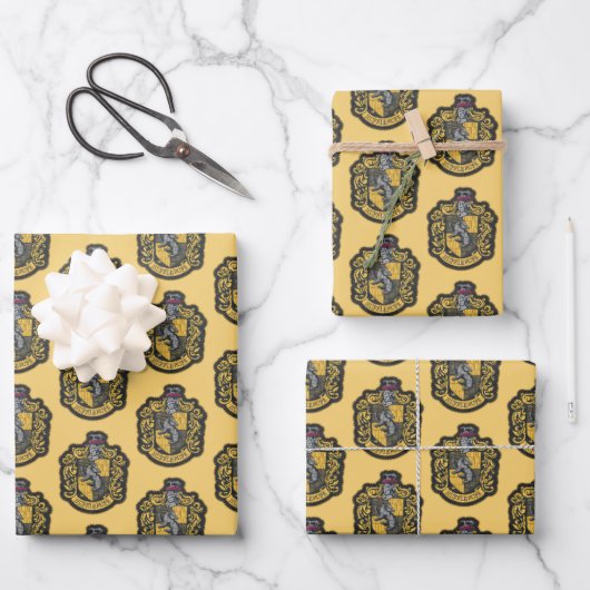 Harry Potter | Hufflepuff-Wappen-Patch Geschenkpapier Set (Vorderseite)