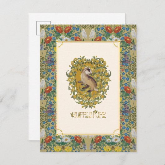 HARRY POTTER™ | HUFFLEPUFF™ Wappen Postkarte (Vorne/Hinten)