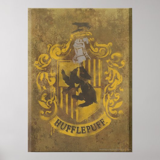 Harry Potter | Hufflepuff Wappen Spray Paint Poster (Vorne)