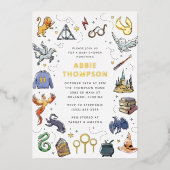 Harry Potter Icon's Baby Shower Folieneinladung (Vorderseite)