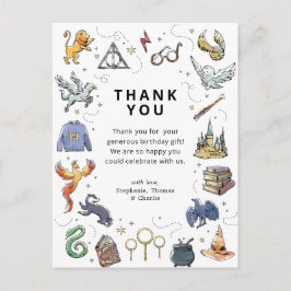 Harry Potter Icons Birthday Thank You Postkarte