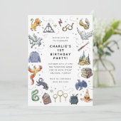 Harry Potter Icon's Geburtstag Einladung (Stehend Vorderseite)