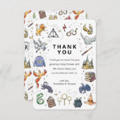 Harry Potter Icons Kinderdusche Vielen Dank Einladung (Vorne/Hinten)