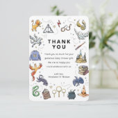 Harry Potter Icons Kinderdusche Vielen Dank Einladung (Stehend Vorderseite)