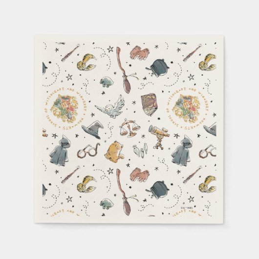 Harry-Potter-Icons-Muster - Geburtstag Serviette (Vorderseite)