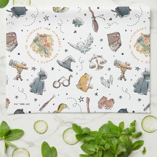 HARRY POTTER™ Icons-Muster Geschirrtuch (Gefaltet)