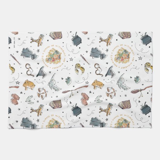 HARRY POTTER™ Icons-Muster Geschirrtuch (Horizontal)