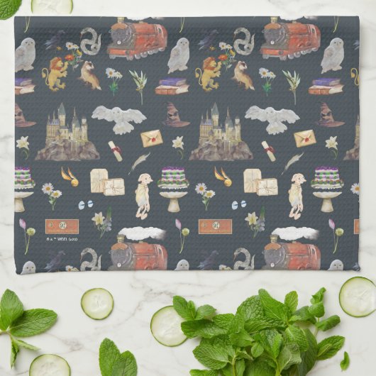 HARRY POTTER™ | Icons Muster Geschirrtuch (Gefaltet)