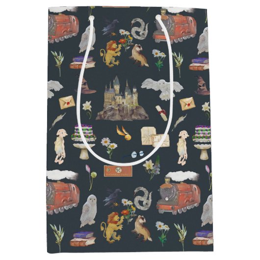 HARRY POTTER™ | Icons Muster Mittlere Geschenktüte (Vorderseite)