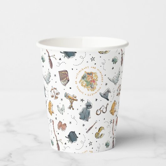 HARRY POTTER™ Icons-Muster Pappbecher (Links)