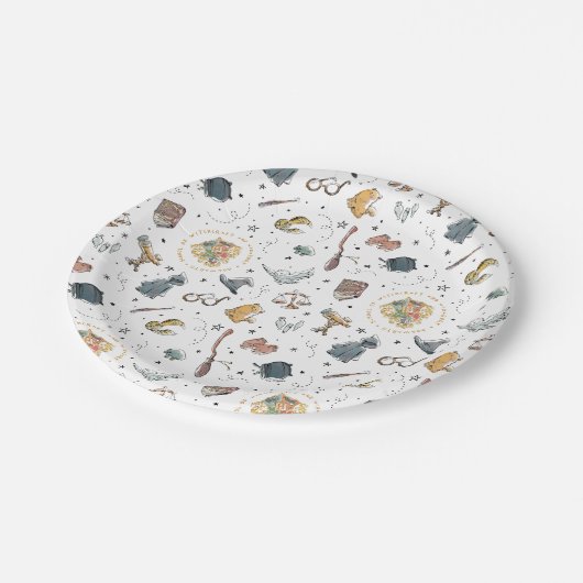 HARRY POTTER™ Icons-Muster Pappteller (Schrägansicht)