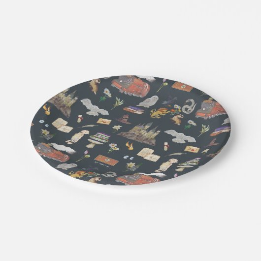 HARRY POTTER™ | Icons Muster Pappteller (Schrägansicht)