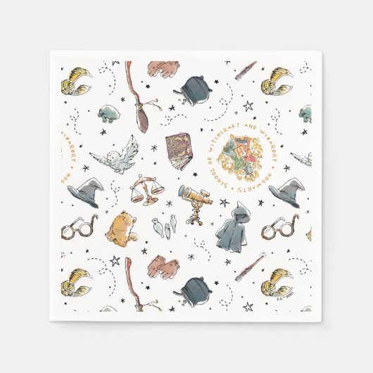 HARRY POTTER™ Icons-Muster Serviette (Vorderseite)