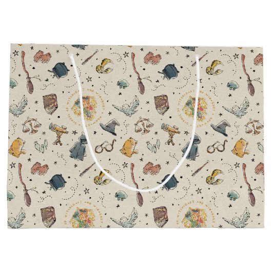 Harry Potter Icons Pattern - Baby Dusche Große Geschenktüte (Rückseite)