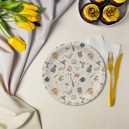 Harry Potter Icons Pattern - Baby Dusche Pappteller