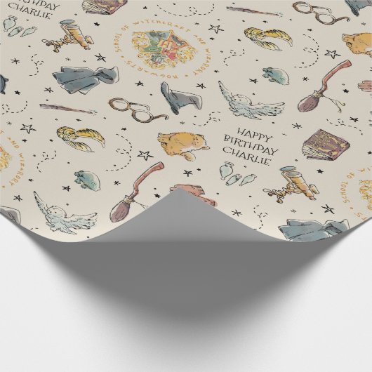 Harry Potter Icons Pattern - Birthday Geschenkpapier (Ecke)