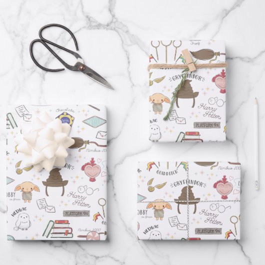 HARRY POTTER™ Kleines Magie-Muster Geschenkpapier Set (Vorderseite)