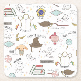 HARRY POTTER™ Kleines Magie-Muster Rechteckiger Pappuntersetzer