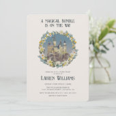 Harry Potter Magical Hogwarts Castle Gender Reveal Einladung (Stehend Vorderseite)