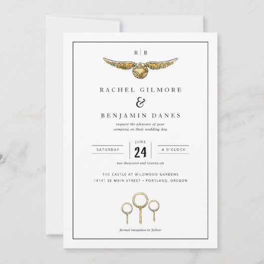 Harry Potter Magical Watercolor Wedding Einladung (Vorderseite)